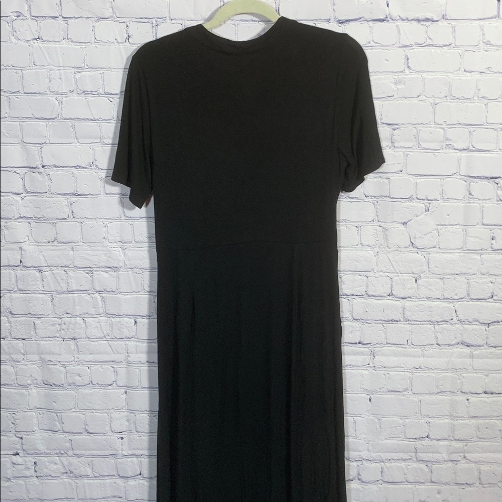 The Main Street Exchange Womens Short Sleeve Maxi Dress Black S Casual Minimal - Picture 6 of 7